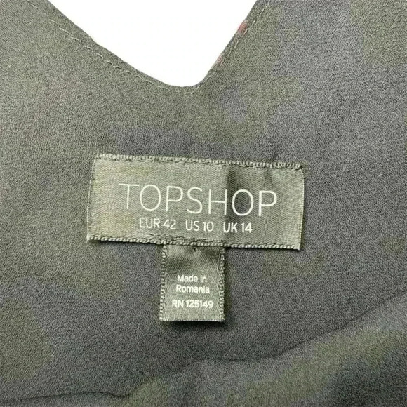 Topshop Midnight Floral Black Multicolor Shift Slip Mini Dress US Size 10 - Picture 3 of 10